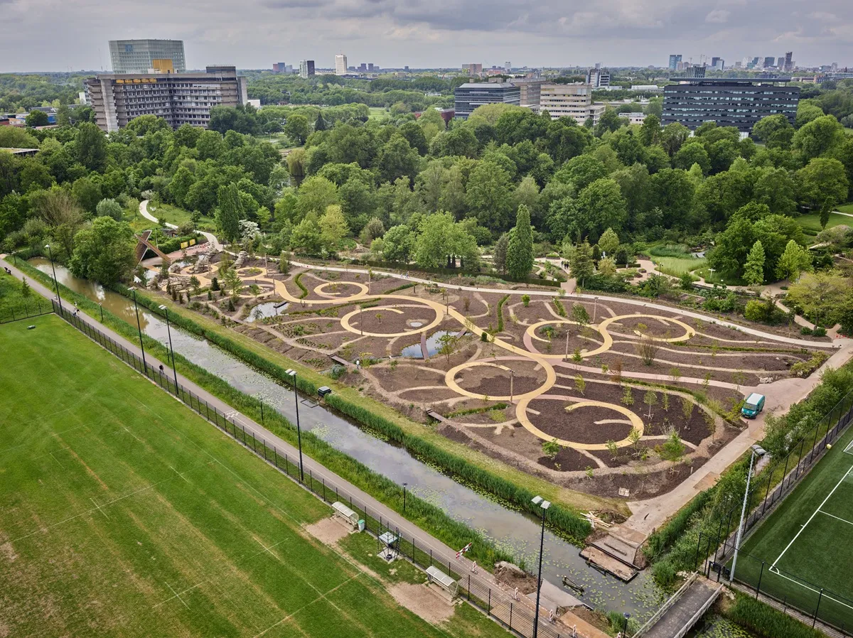 Luchtfoto Evolutietuin lucht Schagen infra
